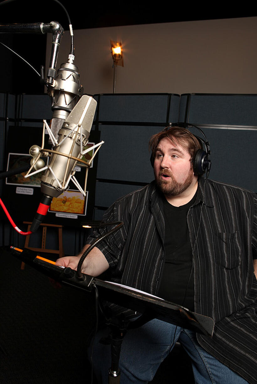 Travis Oates on the set of "Winnie The Pooh."