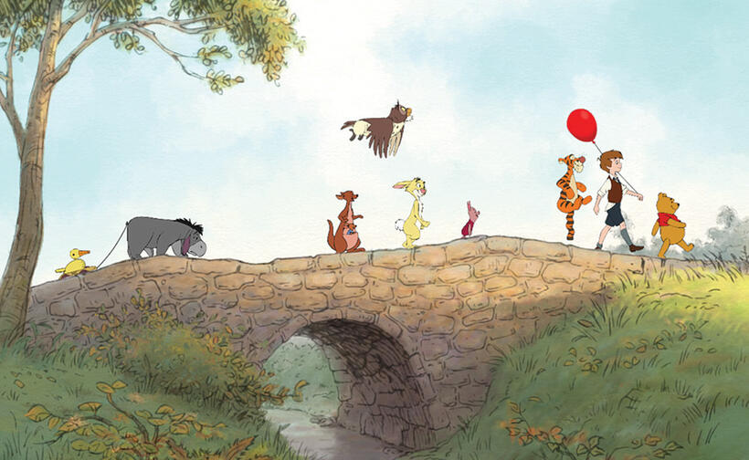 Eeyore, Kanga, Roo, Owl, Rabbit, Piglet, Tigger, Christopher Robin and Winnie the Pooh in "Winnie The Pooh."