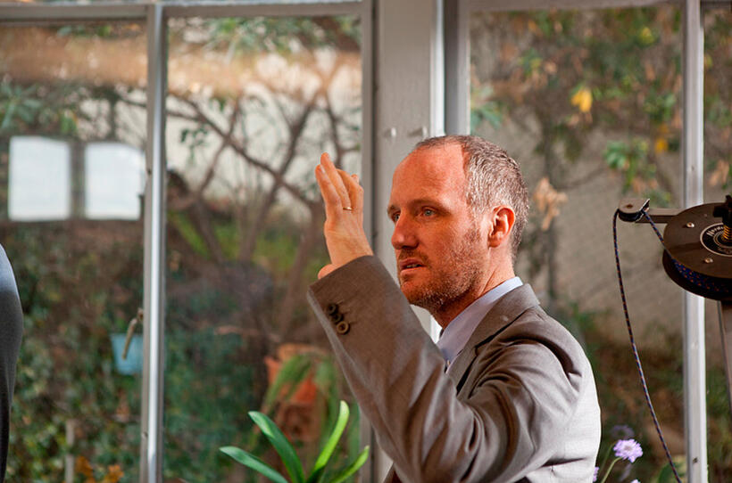 Writer/director Mike Mills on the set of "Beginners."