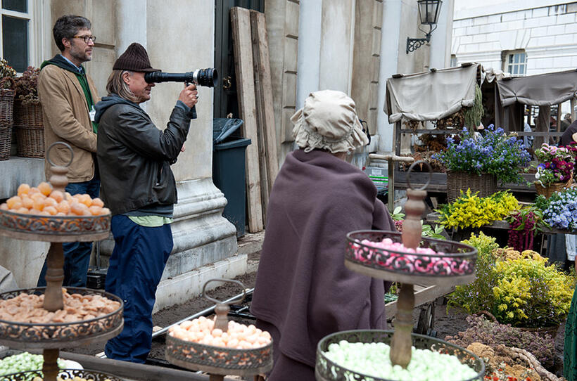 Director of Photography Patrick Loungway and director of Photography Dariusz Wolski on the set of "Pirates Of The Caribbean: On Stranger Tides."