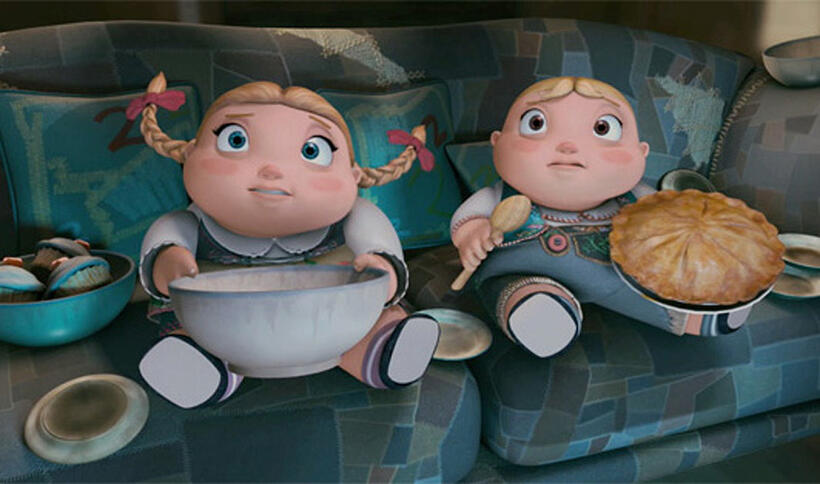 Gretel voiced by Amy Poehler and Hansel voiced by Bill Hader in "Hoodwinked Too! Hood vs. Evil."