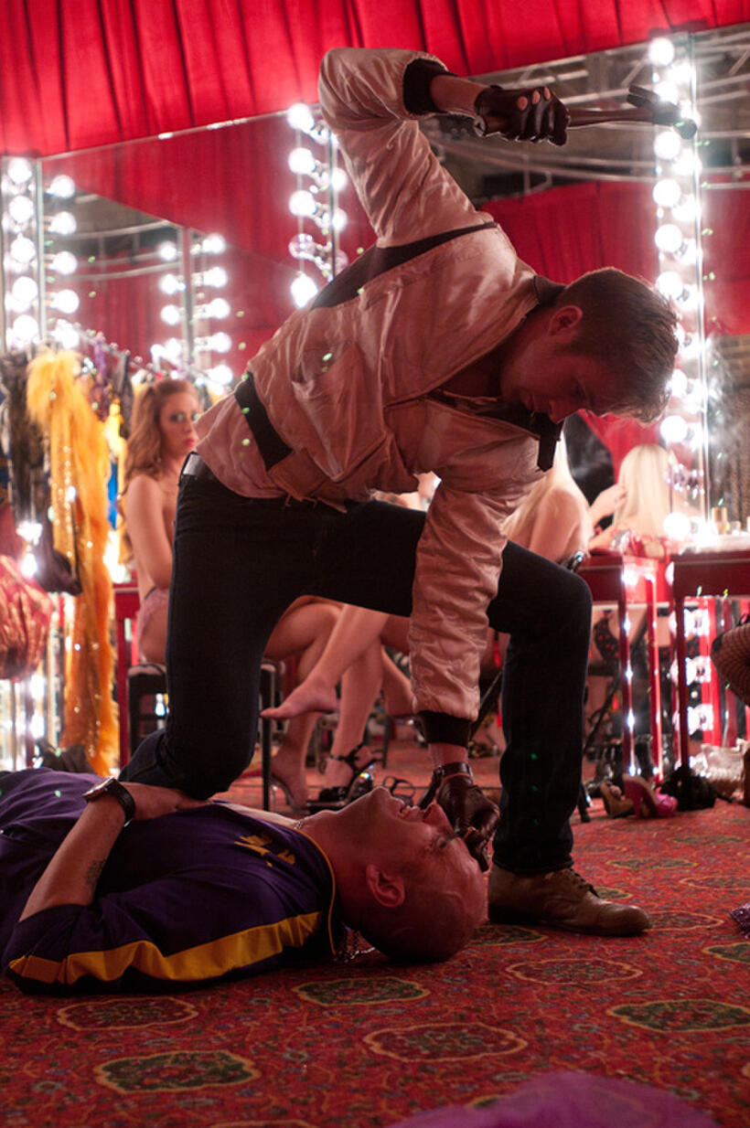Ryan Gosling and James Biberi in "Drive."