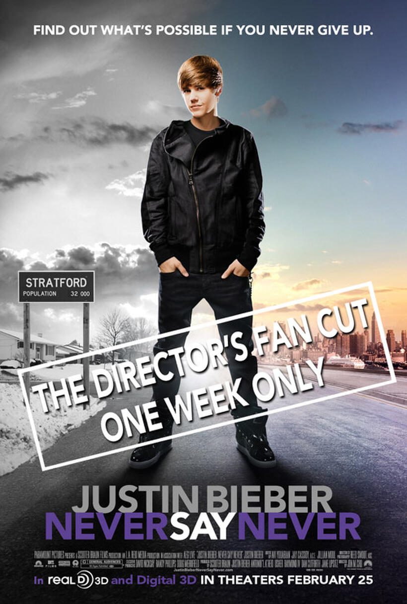 Poster art for "Justin Bieber: Never Say Never 3D."