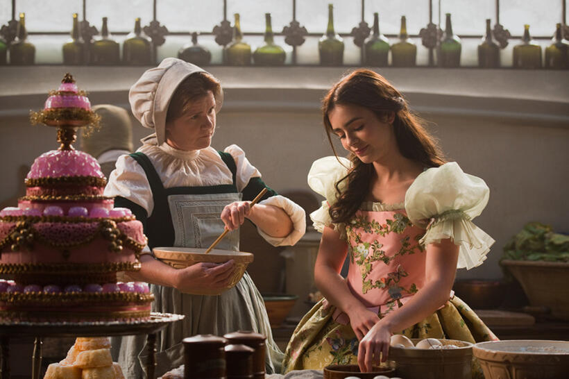 Mare Winningham and Lily Collins in "Mirror Mirror."