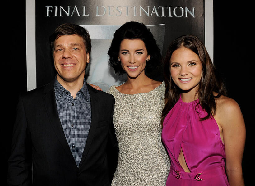Director Steven Quale, Jacqueline MacInnes-Wood and Ellen Wroe at the California premiere of "Final Destination 5."