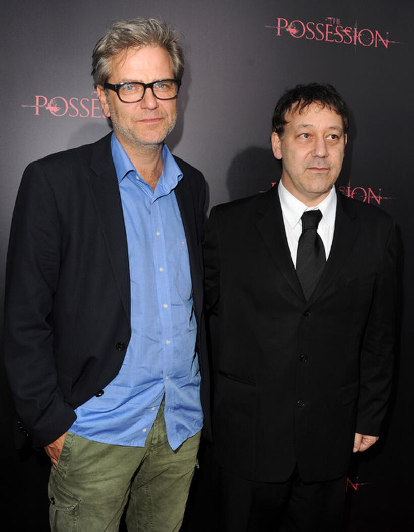 Director Ole Bornedal and producer Sam Raimi at the California premiere of "The Possession."