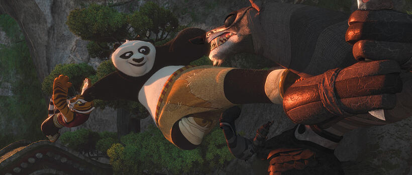 Tigress voiced by Angelina Jolie and Po voiced by Jack Black in "Kung Fu Panda 2."