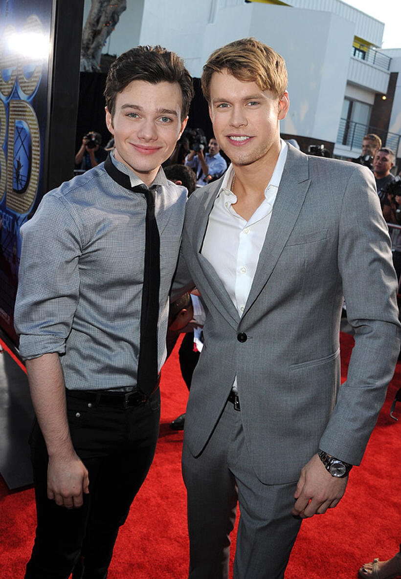 Chris Colfer and Chord Overstreet at the California premiere of "Glee The Concert Movie."