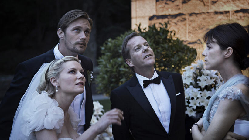 Kirsten Dunst, Alexander Skarsgaard, Kiefer Sutherland and Charlotte Gainsbourg in "Melancholia."