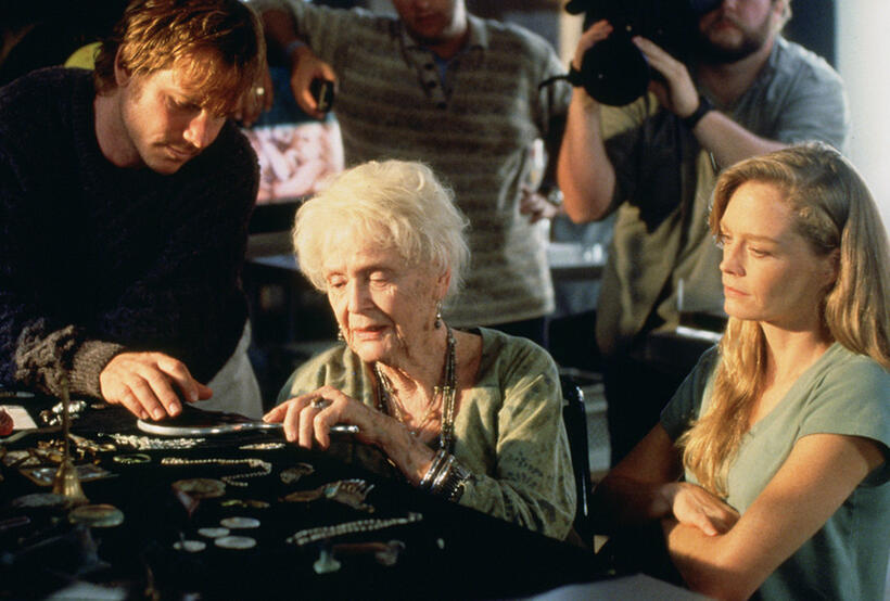 Bill Paxton, Gloria Stuart and Suzy Amis on the set of "Titanic 3D."