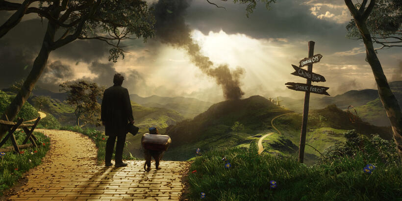 James Franco and Finley voiced by Zach Braff in "Oz: The Great and Powerful."