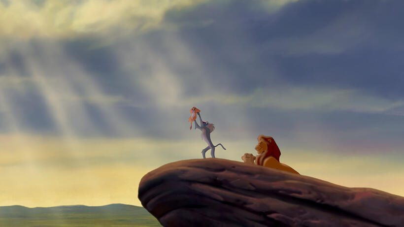 Simba voiced by Jonathan Taylor Thomas, Rafiki voiced by Robert Guillaume, Sarabi voiced by Madge Sinclair and Mufasa voiced by James Earl Jones in "The Lion King 3D."