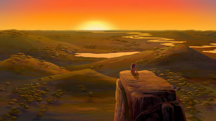 Mufasa voiced by James Earl Jones and Simba voiced by Jonathan Taylor Thomas in "The Lion King 3D."