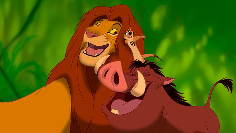 Simba voiced by Matthew Broderick, Timon voiced by Nathan Lane and Pumbaa voiced by Ernie Sabella in "The Lion King 3D."