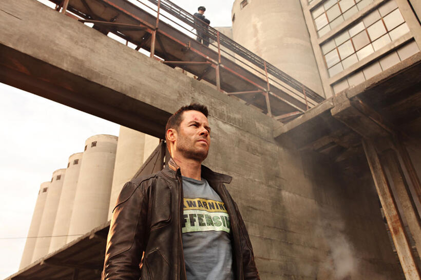 Guy Pearce as Snow in "Lockout."