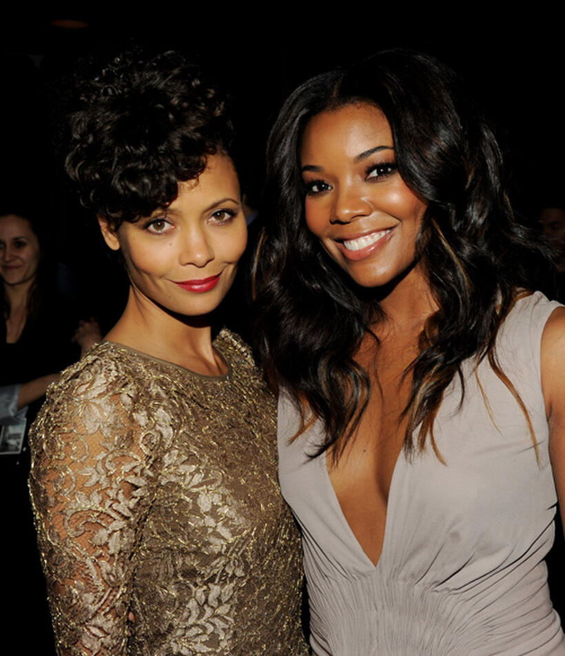 Thandie Newton and Gabrielle Union at the California premiere of "Tyler Perry's Good Deeds."