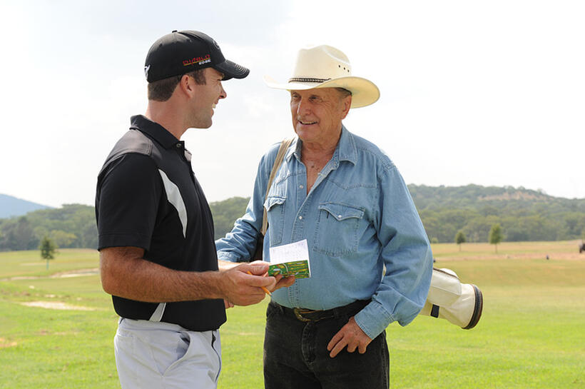 Lucas Black and Robert Duvall in "Seven Days in Utopia."