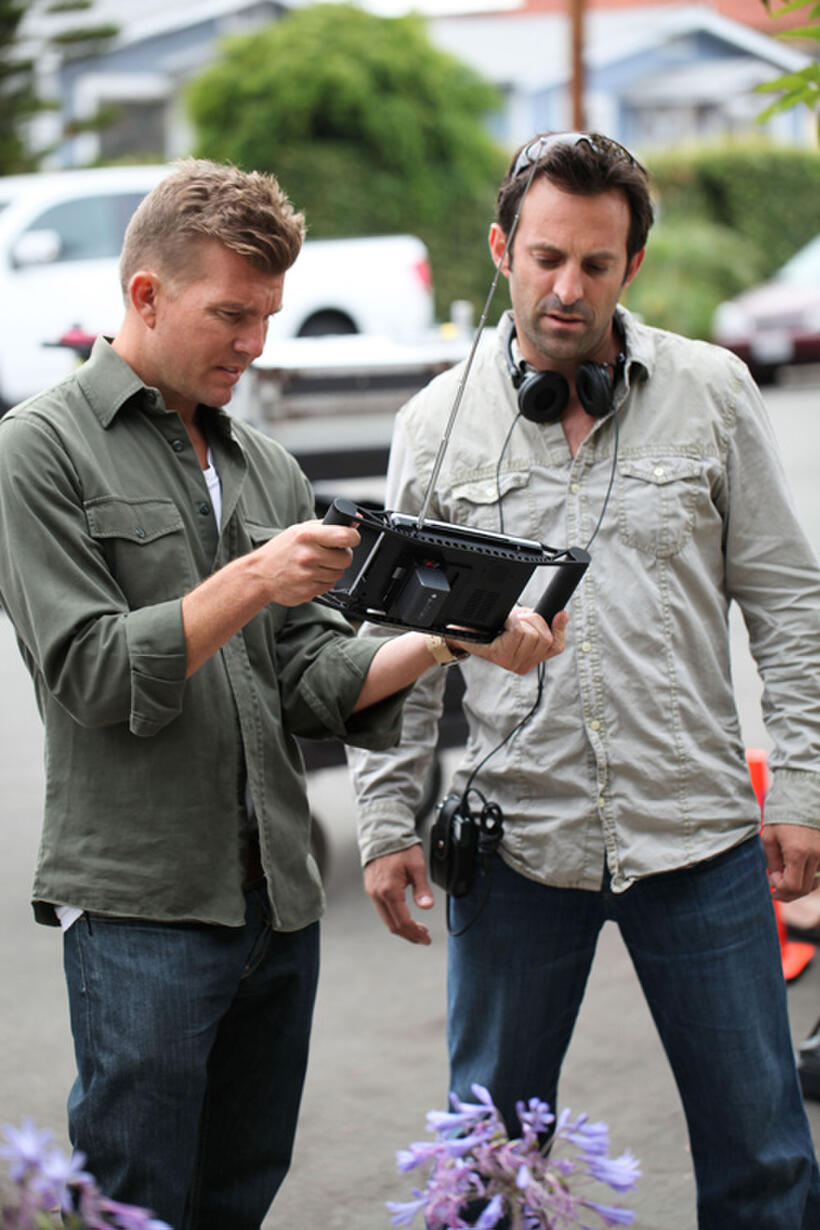 Director Mike "Mouse" McCoy and director Scott Waugh on the set of "Act of Valor."