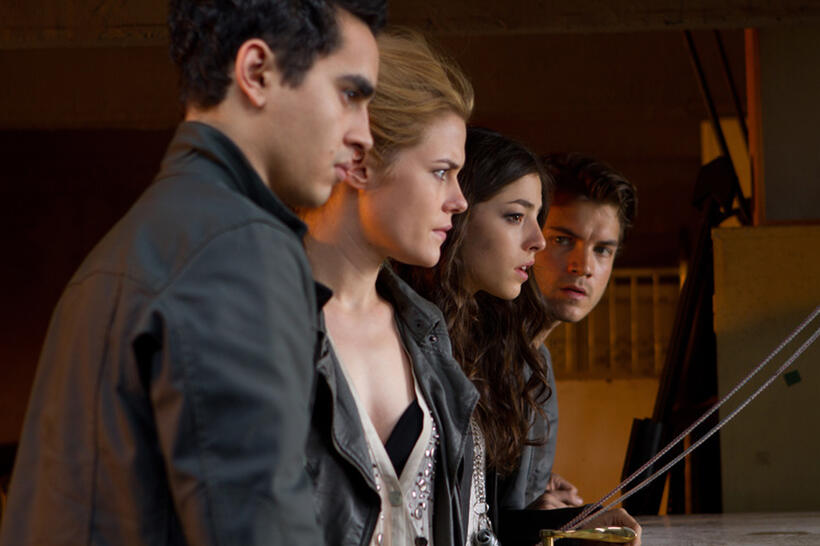 Max Minghella, Rachael Taylor, Olivia Thirlby and Emile Hirsch in "The Darkest Hour."
