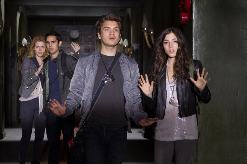 Rachael Taylor, Max Minghella, Emile Hirsch and Olivia Thirlby in "The Darkest Hour."