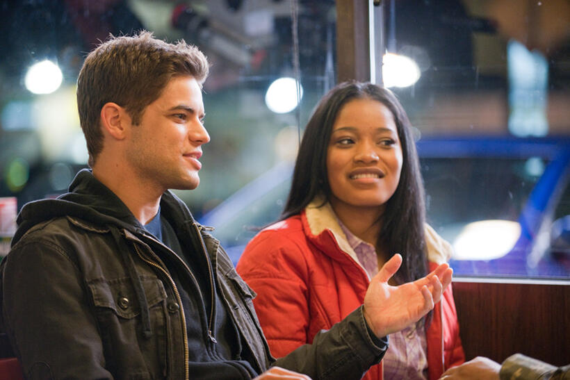Jeremy Jordan as Randy Garrity and Keke Palmer as Olivia Hill in "Joyful Noise."
