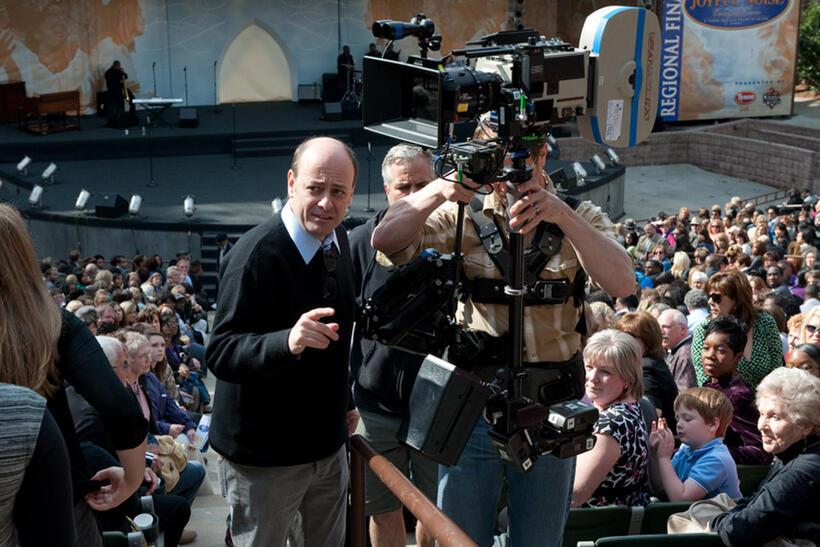 Director Todd Graff on the set of "Joyful Noise."