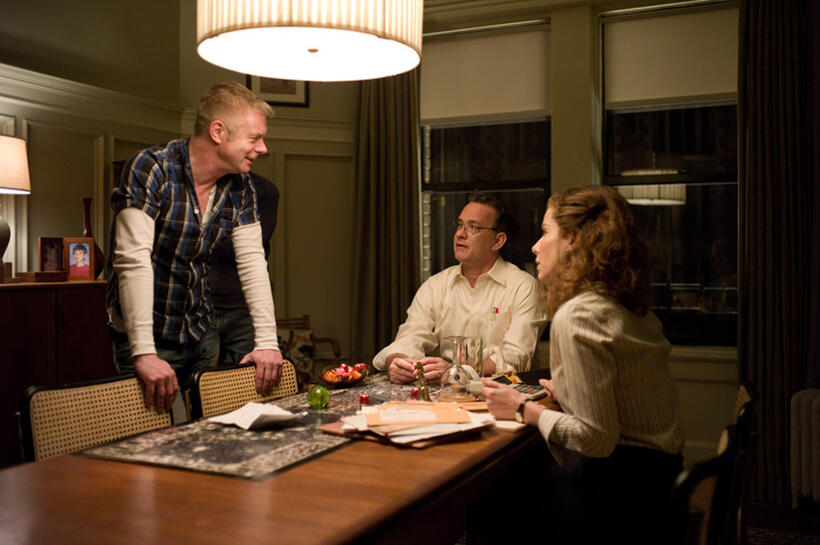 Director Stephen Daldry, Tom Hanks and Sandra Bullock on the set of "Extremely Loud & incredibly Close."