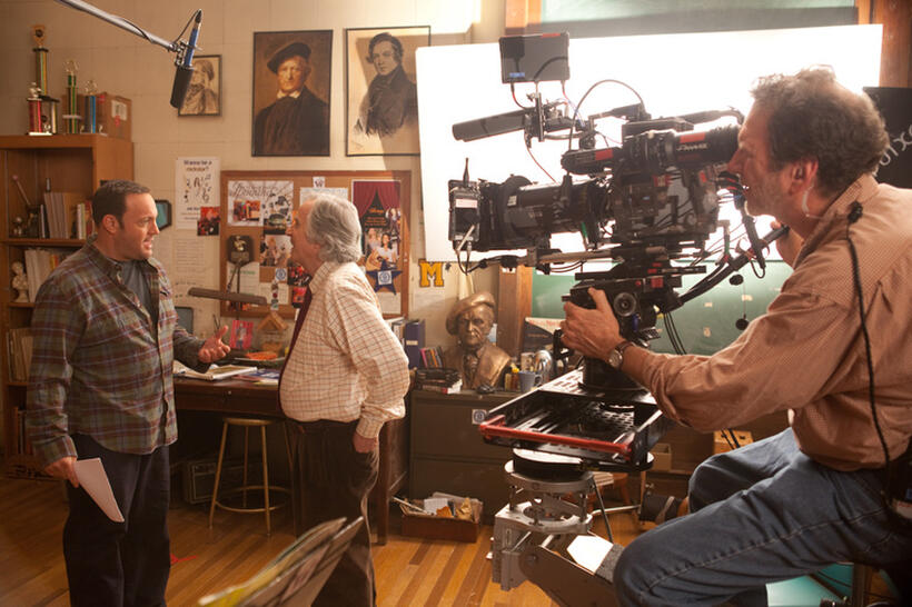 Kevin James and Henry Winkler on the set of "Here Comes the Boom."