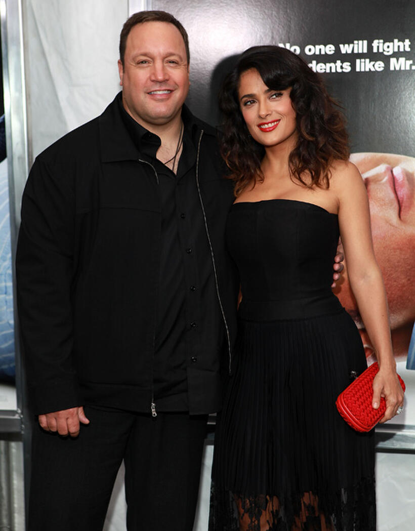 Kevin James and Salma Hayek at the New York premiere of "Here Comes the Boom."