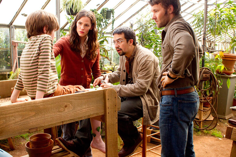CJ Adams, Jennifer Garner, Lin-Manuel Miranda and Joel Edgerton in "The Odd Life of Timothy Green."