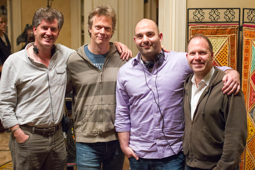 Producer Jim Whitaker, director Peter Hedges, producer Ahmet Zappa and producer Scott Sanders on the set of "The Odd Life of Timothy Green."