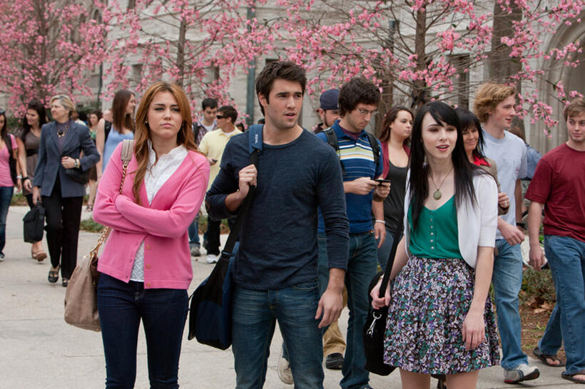 Miley Cyrus, Joshua Bowman and Lauren McKnight in "So Undercover."