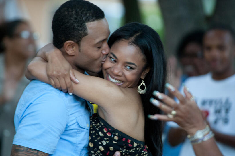 Terrence J as Michael and Regina Hall as Candace in "Think Like a Man."