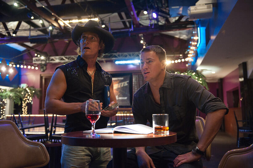 Matthew Mcconaughey as Dallas and Channing Tatum as Mike in "Magic Mike."