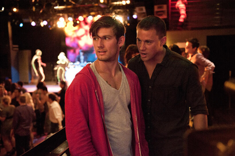 Alex Pettyfer as Adam/The Kid and Channing Tatum as Mike in "Magic Mike."