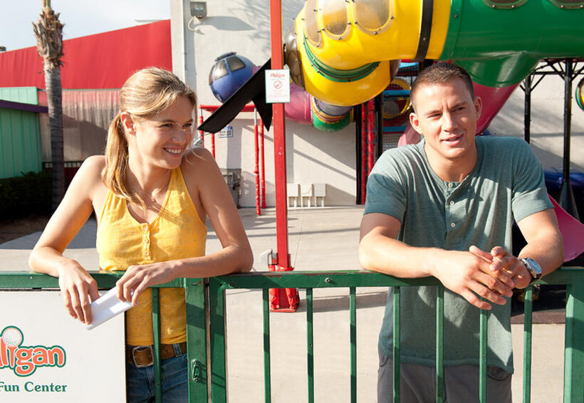 Cody Horn as Brooke and Channing Tatum as Mike in "Magic Mike."