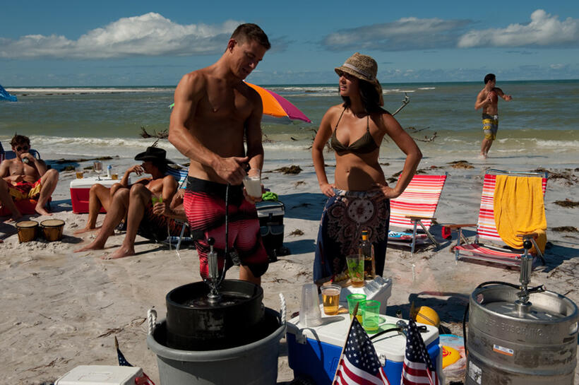 Channing Tatum as Mike and Olivia Munn as Joanna in "Magic Mike."