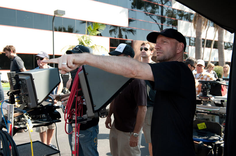 Director Steven Soderbergh on the set of "Magic Mike."