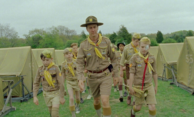 Edward Norton as Scout Master in "Moonrise Kingdom."