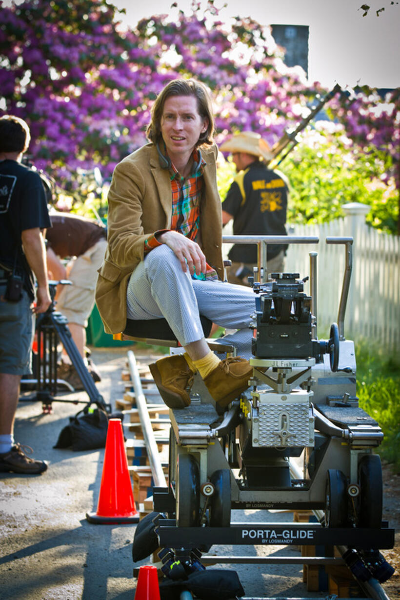 Director Wes Anderson on the set of "Moonrise Kingdom."