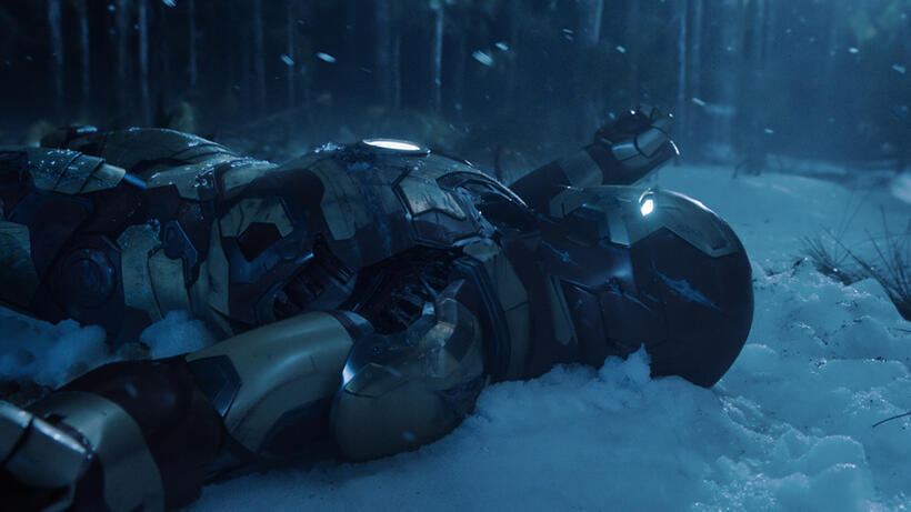 Robert Downey, Jr. as Iron Man in "Iron Man 3."