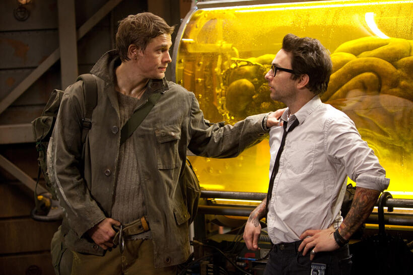 Charlie Hunnam as Raleigh Becket and Charlie Day as Dr. Newton Geiszler in "Pacific Rim."