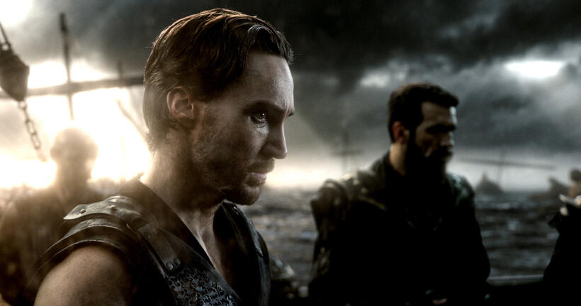 Callan Mulvey as Scyllias and Christopher Sciueref as General Kashani in "300: Rise of an Empire."