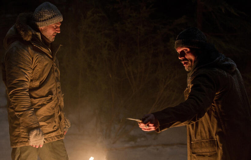 Liam Neeson and Frank Grillo in "The Grey."