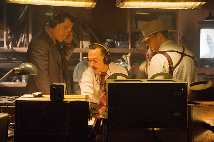 Josh Brolin as Sgt. John O'Mara, Giovanni Ribisi as Conwell Keeler and Ryan Gosling as Sgt. Jerry Wooters in "Gangster Squad."