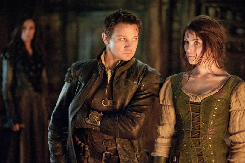 Famke Janssen as Muriel, Gemma Arterton as Gretel and Jeremy Renner as Hansel in "Hansel and Gretel: Witch Hunters."