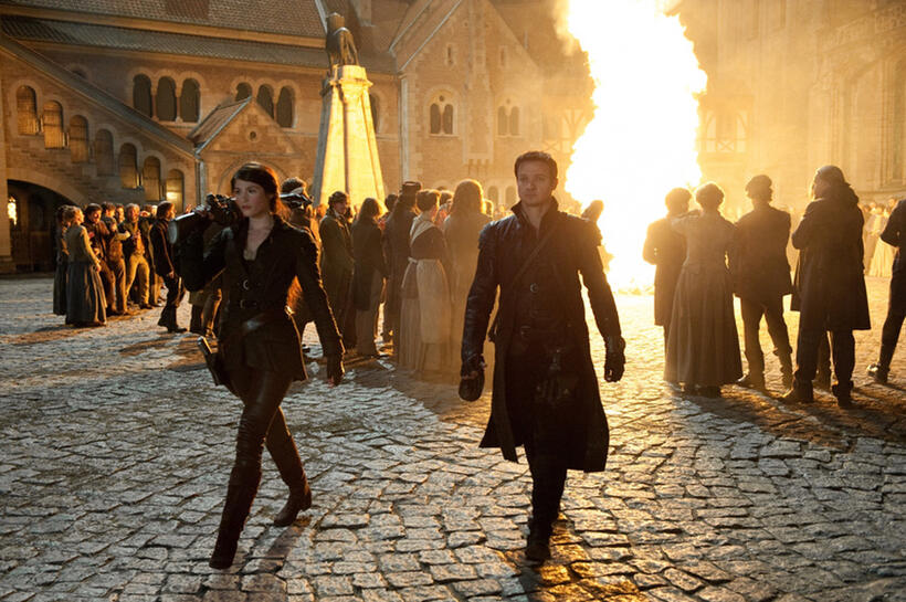 Gemma Arterton as Gretel and Jeremy Renner as Hansel in "Hansel and Gretel: Witch Hunters."