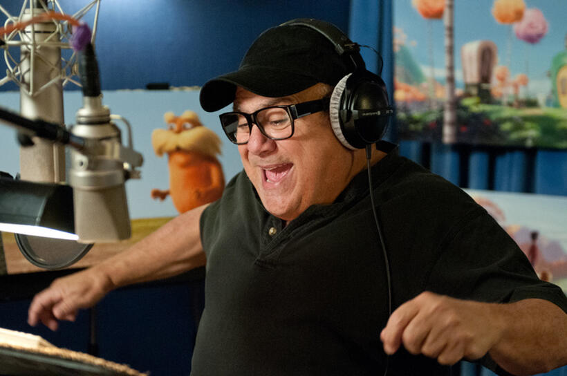 Danny DeVito on the set of "Dr. Seuss' The Lorax."