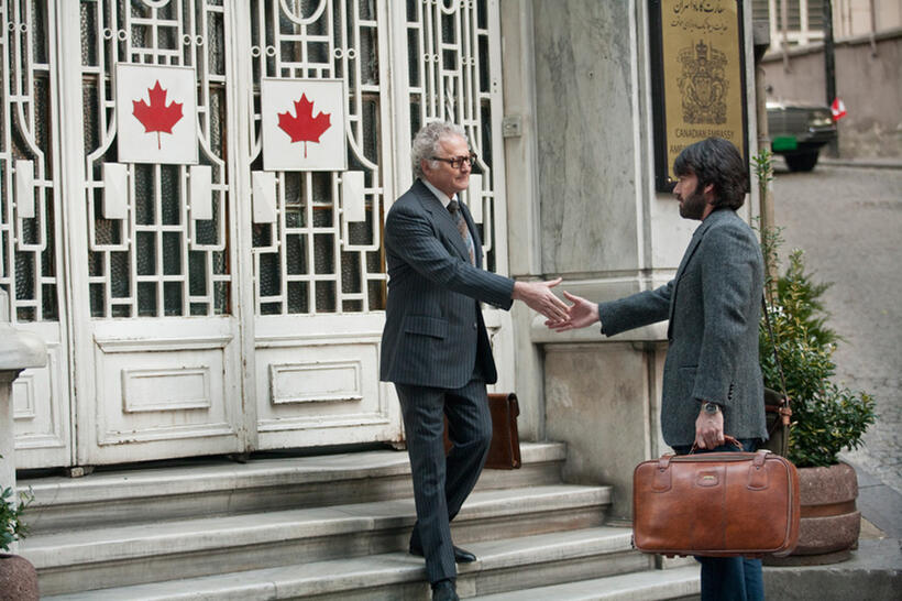 Victor Garber as Ken Taylor and Ben Affleck as Tony Mendez in "Argo."