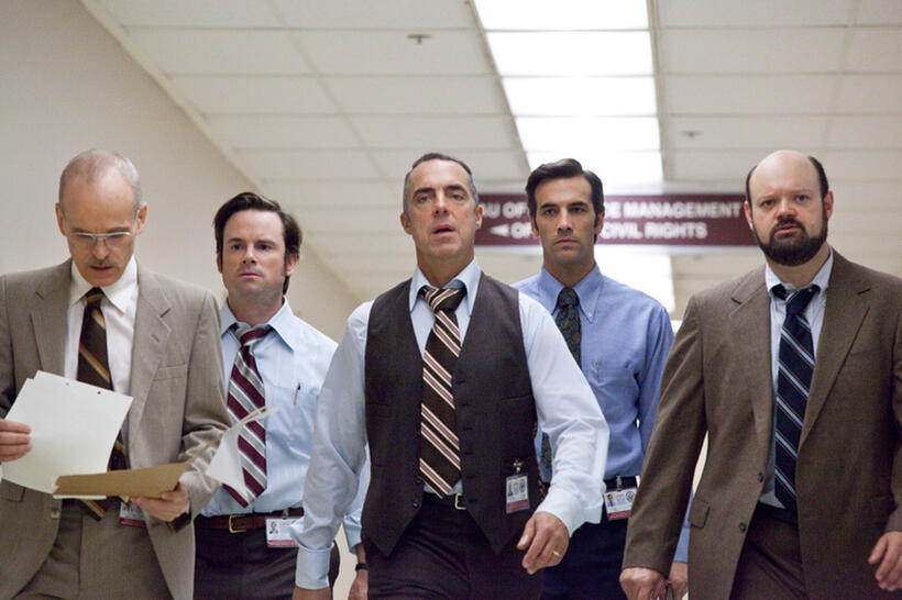 Zeljko Ivanek as Robert Pender, Matt Nolan as Peter Genco, Titus Welliver as Bates, J.R. Cacia as Brice and Victor McCay as Malick in "Argo."